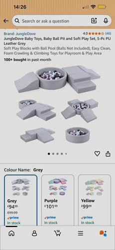 Jungledove grey baby ball - grey, pit
