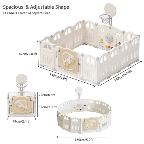 Foldable baby playpen with - baby,